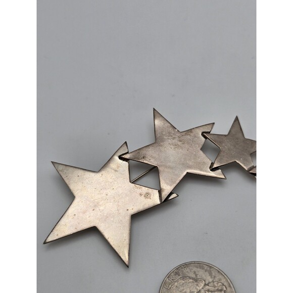Vintage Taxco, Mexico Cascading Stars Sterling SIlver Pin Signed HOB - Picture 2 of 7